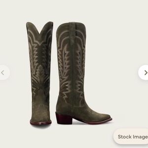 Tecovas The Abby Olive Suede Boots